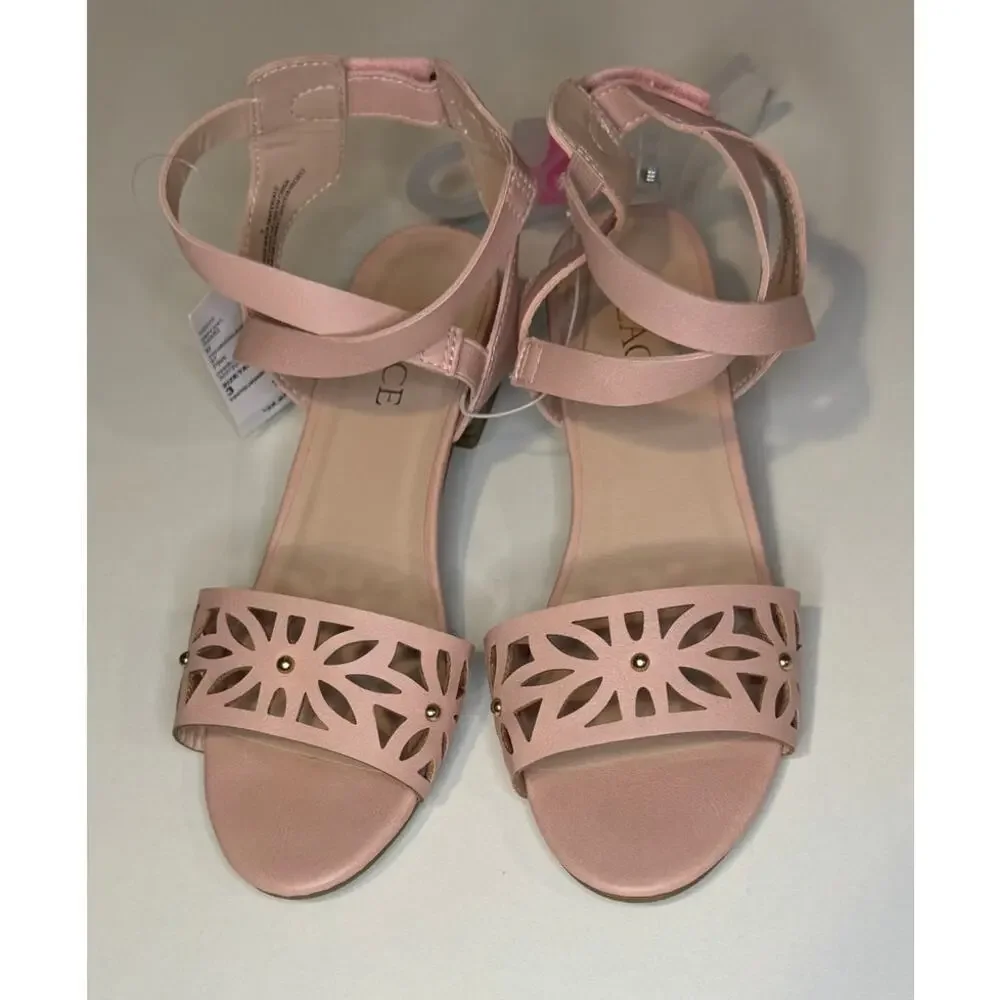 NWT The Children's Place Girls Perforated Gladiator Heel Sandals